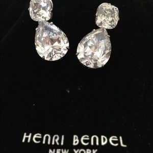 Henri Bendel Lux Black Tie Tear Drop Earrings!